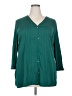 Tommy Hilfiger 100% Polyester Solid Teal 3/4 Sleeve Blouse Size XXL - photo 1