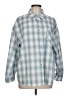 Unbranded 100% Polyester Plaid Blue Long Sleeve Blouse Size L - photo 1