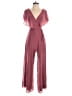Kennedy Blue 100% Polyester Solid Burgundy Jumpsuit Size 4 - photo 1