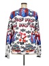Unbranded Print Silver Pullover Sweater Size 2X - photo 2