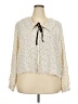 Old Navy 100% Viscose Polka Dots Ivory Long Sleeve Blouse Size XXL (tall) - photo 1