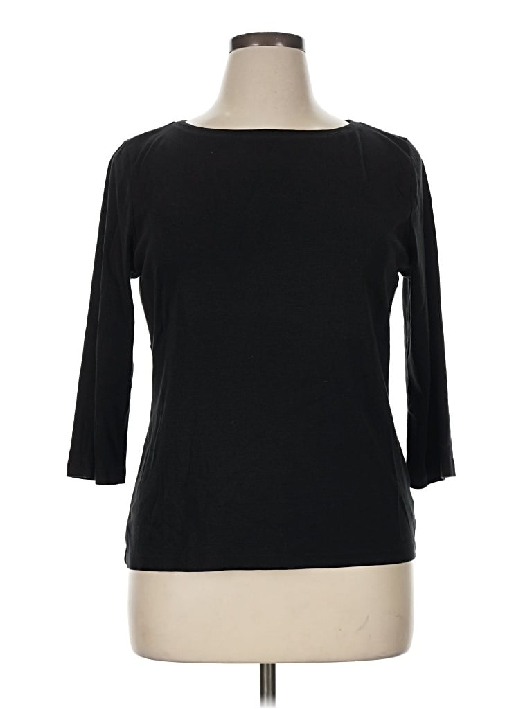 Pre-owned Talbots 3/4 Sleeve T-shirt In Black