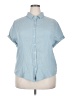 Dylan 100% Cotton Blue Short Sleeve Blouse Size 18 - photo 1