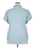 Dylan 100% Cotton Blue Short Sleeve Blouse Size 18 - photo 2