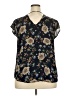 Halogen Black Short Sleeve Blouse Size XXL - photo 2