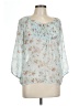 Love Potion Blue 3/4 Sleeve Blouse Size L - photo 1