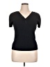 Dana Buchman Solid Black Short Sleeve Top Size XL - photo 1