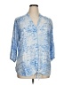Spense 100% Viscose Blue 3/4 Sleeve Blouse Size 1X - photo 1