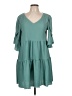Unbranded Solid Teal Casual Dress Size L - photo 1