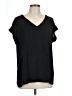 Worthington 100% Polyester Black Short Sleeve Top Size L - photo 1
