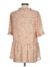 Orange Creek Floral Orange Tan Short Sleeve Turtleneck Size L (estimated) - photo 2