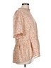 Orange Creek Floral Orange Tan Short Sleeve Turtleneck Size L (estimated) - photo 4