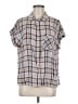 Sanctuary Plaid Gray Short Sleeve Button-Down Shirt Size M - photo 1