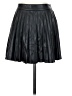 MNG 100% Polyester Solid Black Faux Leather Skirt Size S - photo 2