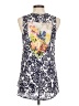 Aratta Silent Journey 100% Polyester Blue Sleeveless Blouse Size M - photo 2