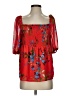 Calvin Klein 100% Polyester Red 3/4 Sleeve Blouse Size S - photo 1