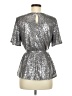 Grace Karin Metallic Silver Short Sleeve Top Size M - photo 2