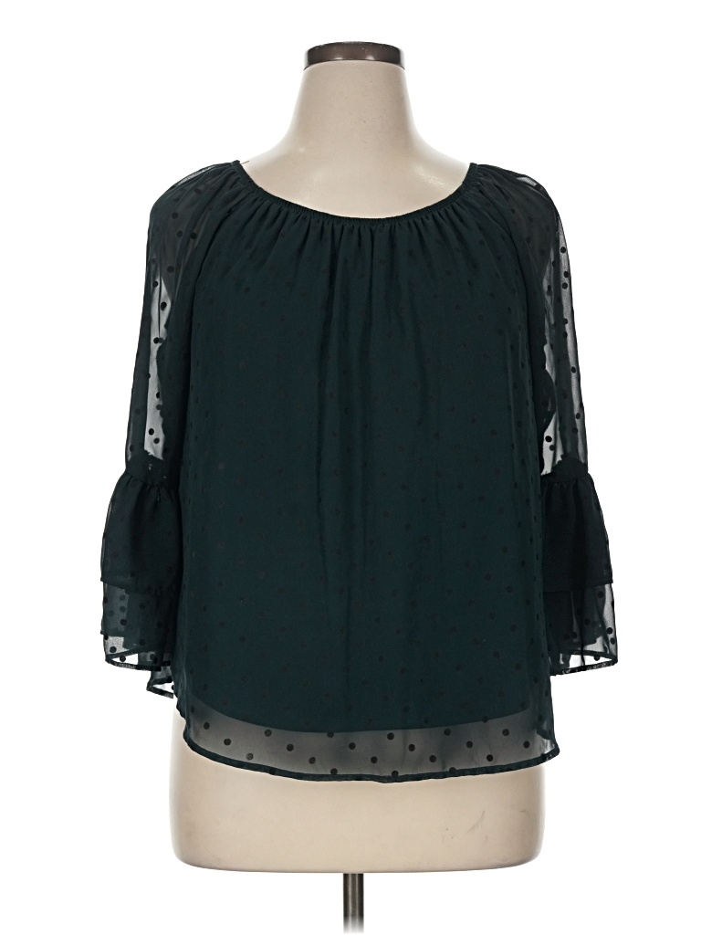 Pre-owned A. Byer 3/4 Sleeve Blouse In Teal