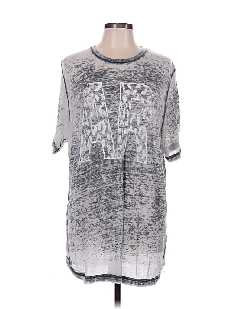 Pre-owned Bella+canvas 3/4 Sleeve T-shirt In Silver