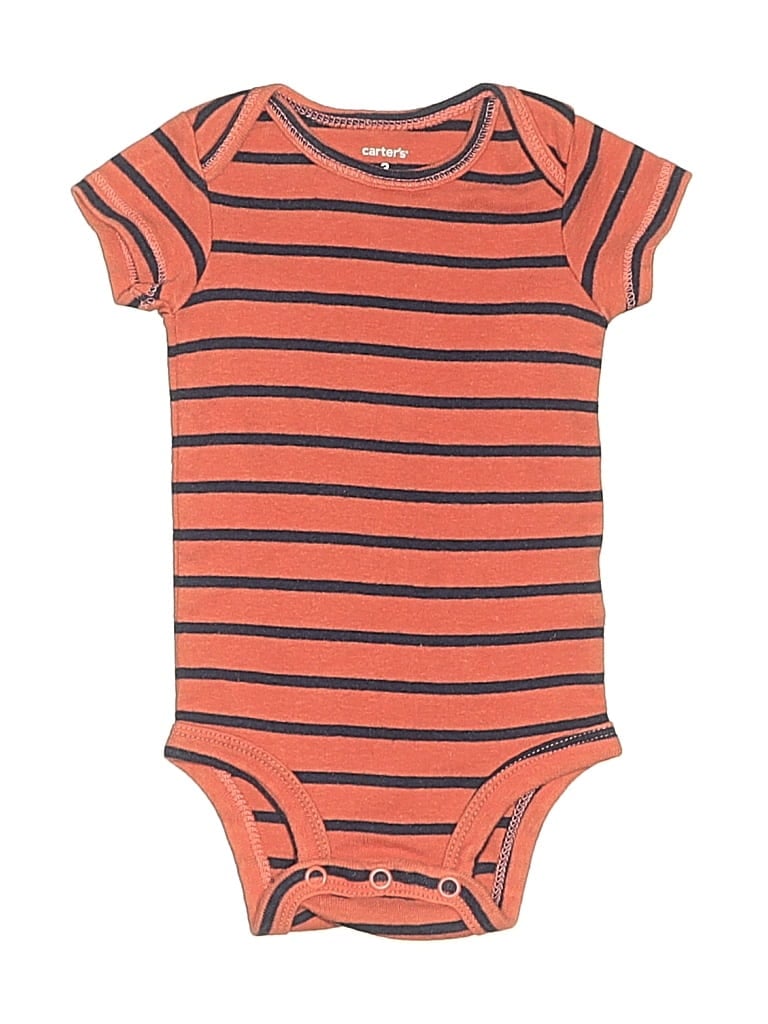 Pre-owned Carter's Babies' Short Sleeve Onesie In Orange