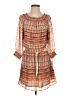 Hinge 100% Polyester Print Brown Casual Dress Size XS - photo 1