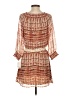 Hinge 100% Polyester Print Brown Casual Dress Size XS - photo 2