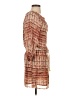Hinge 100% Polyester Print Brown Casual Dress Size XS - photo 4