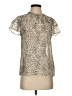 Express Outlet 100% Polyester Animal Print Ivory Short Sleeve Blouse Size XS - photo 1