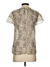Express Outlet 100% Polyester Animal Print Ivory Short Sleeve Blouse Size XS - photo 2