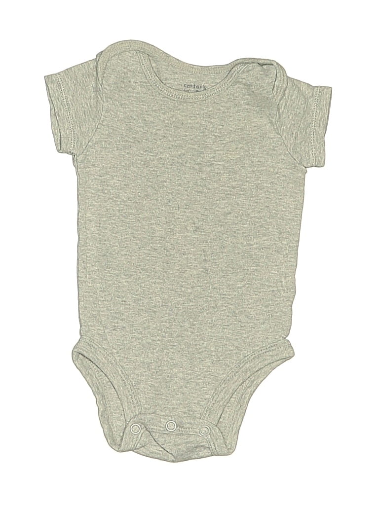 Pre-owned Carter's Babies' Short Sleeve Onesie In Gray