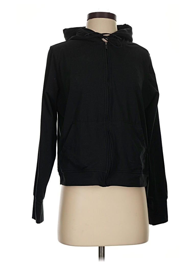 Pre-owned Fabletics Zip Up Hoodie In Black
