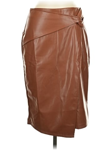 Kate Kasin Faux Leather Skirt (view 1)