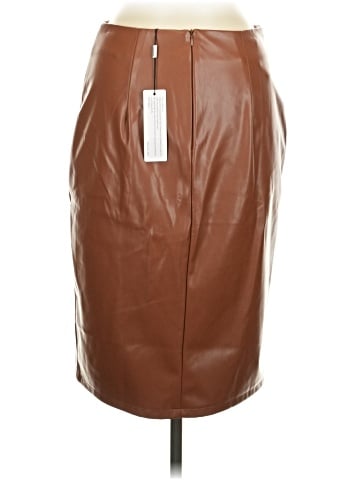 Kate Kasin Faux Leather Skirt (view 2)