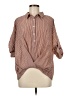 Hayden 100% Polyester Stripes Brown 3/4 Sleeve Blouse Size M - photo 1