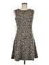 Current Air 100% Polyester Animal Print Brown Cocktail Dress Size M - photo 1
