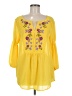 Unbranded 100% Polyester Yellow 3/4 Sleeve Blouse Size M - photo 1