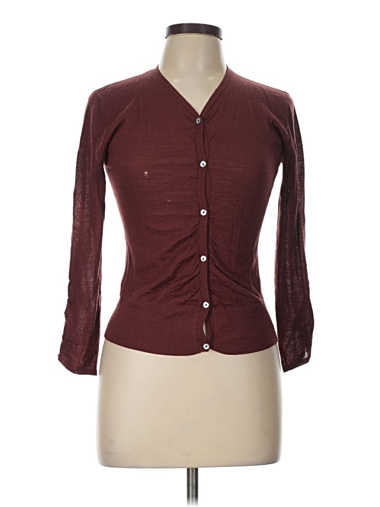 Pre-owned Mng Cardigan Sweater In Burgundy