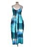 Assorted Brands 100% Polyester Tie-dye Blue Cocktail Dress Size 1X - photo 2