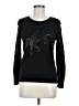 Halogen 100% Cotton Graphic Black Pullover Sweater Size M (petite) - photo 1