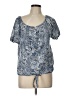 Modern Attraction 100% Polyester Paisley Blue Short Sleeve Henley Size L - photo 1