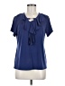Studio Works Blue Short Sleeve Blouse Size M - photo 1