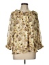 Skye's The Limit Gold 3/4 Sleeve Blouse Size L - photo 1
