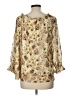 Skye's The Limit Gold 3/4 Sleeve Blouse Size L - photo 2