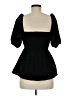 Shein 100% Polyester Black Short Sleeve Blouse Size 6 - photo 2