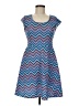 Pinch Chevron-herringbone Blue Casual Dress Size M - photo 1