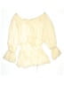 Shein Yellow Ivory Long Sleeve Blouse Size 4 - photo 2