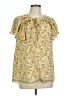 Max Studio 100% Polyester Yellow Short Sleeve Blouse Size L - photo 1