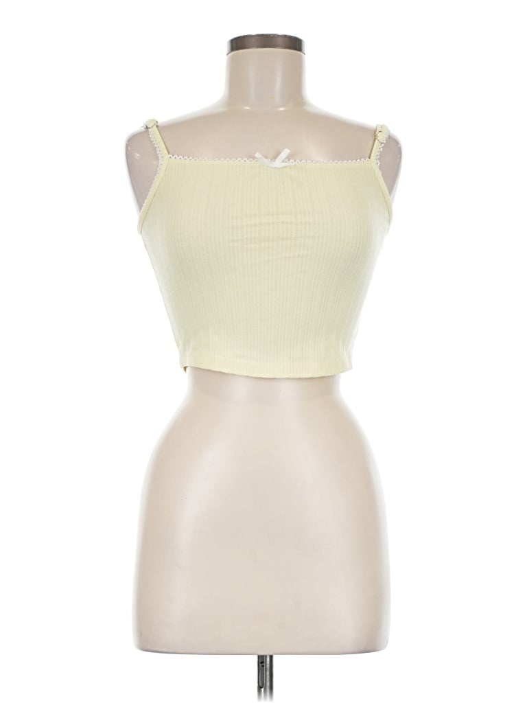 Pre-owned Sky To Moon Sleeveless Top Yellow Halter Neckline Tops