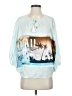 Letarte 100% Rayon Blue 3/4 Sleeve Blouse Size XS - photo 1