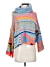 Sincerely Jules Color Block Blue Poncho Size XS - photo 1